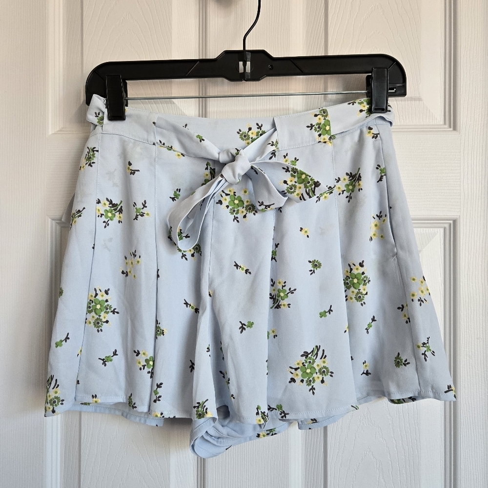 Aritzia Sky Blue, Floral Women's Shorts